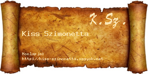 Kiss Szimonetta névjegykártya